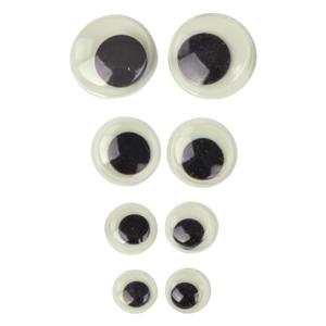 Rayher Knutsel/hobby wiebel oogjes - glow in the dark - bewegend - 4 formaten - 80x stuks
