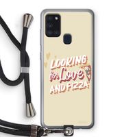 Pizza is the answer: Samsung Galaxy A21s Transparant Hoesje met koord