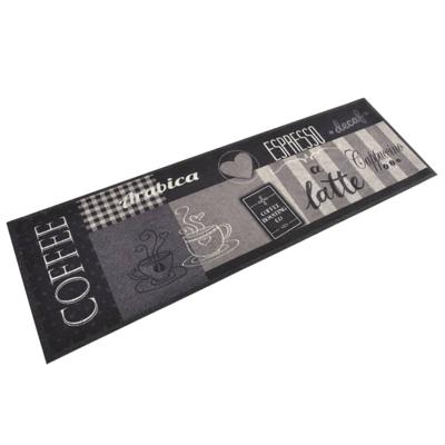 VidaXL Keukenmat wasbaar koffieprint 60x180 cm fluweel zwart