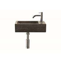 Differnz fonteinset - 40x23x11cm - Rechthoek - 1 kraangat - Chroom - Natuursteen Bluestone 38.007.00