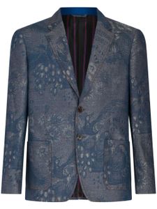 ETRO blazer à motif en jacquard - Bleu