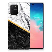 Samsung Galaxy S10 Lite TPU Siliconen Hoesje Marmer Wit Zwart - Origineel Cadeau Man