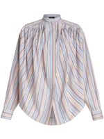 ETRO blouse froncé en coton à rayures - Bleu - thumbnail