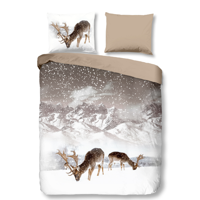 Dekbedovertrek Katoen Flanel Winter Landschap & Dieren 140x200 Cm Good Morning - Dekbed-Discounter.nl