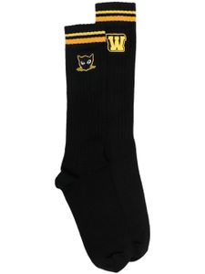 Off-White chaussettes en laine stretch à rayures - Noir