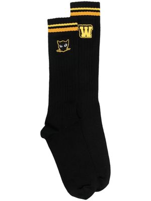Off-White chaussettes en laine stretch à rayures - Noir