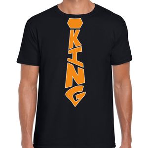 Koningsdag t-shirt - king stropdas - heren - zwart