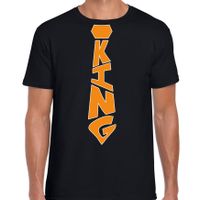 Koningsdag t-shirt - king stropdas - heren - zwart - thumbnail