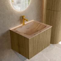 Badmeubel Mondiaz Kurve-Dlux | 60 cm | Meubelkleur Dusk | Wastafelkleur Arena | Solid surface | Wasbak midden spoelbak | 1 kraangat