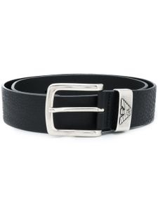 Emporio Armani ceinture à plaque logo - Noir