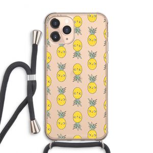 Ananas: iPhone 11 Pro Max Transparant Hoesje met koord