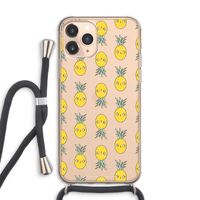 Ananas: iPhone 11 Pro Max Transparant Hoesje met koord