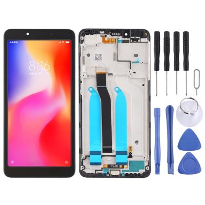 LCD-scherm en Digitizer volledige montage met Frame voor Xiaomi Redmi 6A / Redmi 6 (zwart)