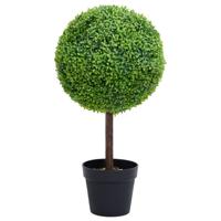 Kunstplant met pot buxus bolvorming 71 cm groen - thumbnail