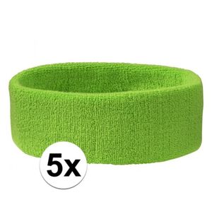 5x Hoofd zweetbandje lime groen