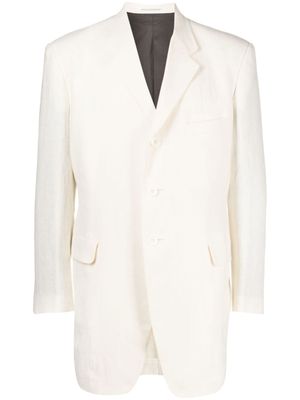 Yohji Yamamoto blazer à simple boutonnage - Blanc