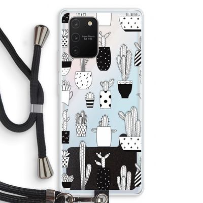 Cactusmotief: Samsung Galaxy S10 Lite Transparant Hoesje met koord