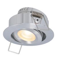 Sienna mini LED Inbouwspot - 12 Volt - 3 Watt 200 lumen - 2700K warm wit - Dimbaar - Kantelbaar - Plat 30mm - IP44 - RVS Look