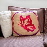 Bountiful Butterfly Pillow Stone/Pink Garenpakket - Exclusief Patroon