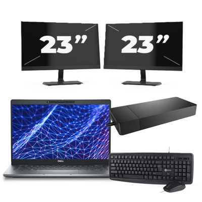 Dell Latitude 5330 - Intel Core i7-12e Generatie - 13 inch - 16GB RAM - 256GB SSD - Windows 11 Home + 2x 23 inch Monitor