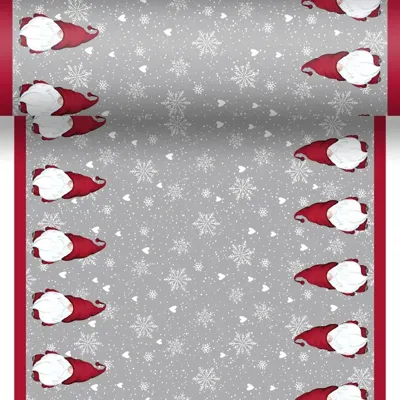 Duni dunicel 3-in-1 tafelloper winter flakes 40x480cm grijs
