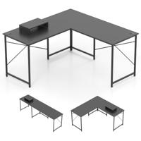 L-vormig Omkeerbaar Hoekbureau Computerbureau Bureau in Bruin Grijs