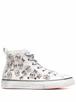 Philipp Plein baskets montantes à ornements en cristal - Blanc - thumbnail