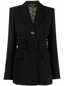 Versace blazer ceinturé à simple boutonnage - Noir