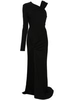 David Koma robe longue asymétrique à détail noué - Noir