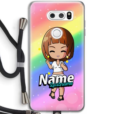 Chibi Maker vrouw: LG V30 Transparant Hoesje met koord