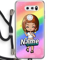 Chibi Maker vrouw: LG V30 Transparant Hoesje met koord