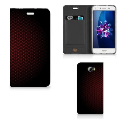 Huawei Y5 2 | Y6 Compact | Hoesje met Magneet | Geruit Rood