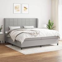 Boxspring met matras stof lichtgrijs 200x200 cm