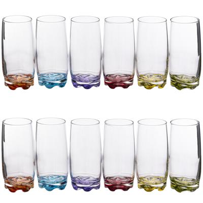 Secret de Gourmet Drinkglazen - 18x stuks - waterglazen - 380 ml - kleurenmix