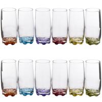 Secret de Gourmet Drinkglazen - 18x stuks - waterglazen - 380 ml - kleurenmix