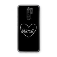 Friends heart black: Xiaomi Redmi 9 Transparant Hoesje