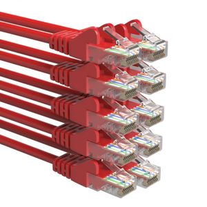 Cat 5e - U/UTP - Netwerkkabel - Patchkabel - Internetkabel - 1 Gbps - 1 meter - Rood - Allteq