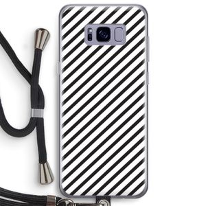 Strepen zwart-wit: Samsung Galaxy S8 Plus Transparant Hoesje met koord