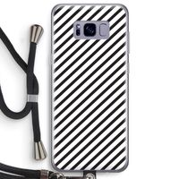 Strepen zwart-wit: Samsung Galaxy S8 Plus Transparant Hoesje met koord