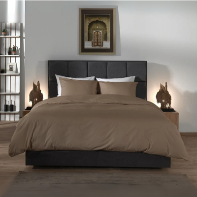 Dekbedovertrek PercaleKatoen Taupe Tweepersoons (200x200 Cm) Taupe Percale Katoen Effen Yellow Suites - Overtrek - 200x200 Cm (Tweepersoons) - - Dekbed-Discounter.nl