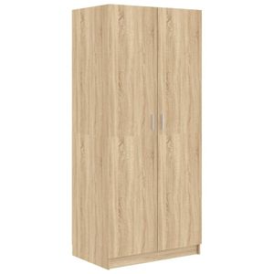 vidaXL Kledingkast 80x52x180 cm bewerkt hout sonoma eikenkleurig