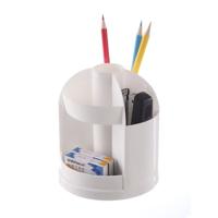 2 stuks multi-functie roterende plastic geschenk pen houder kantoor opbergdoos (wit)