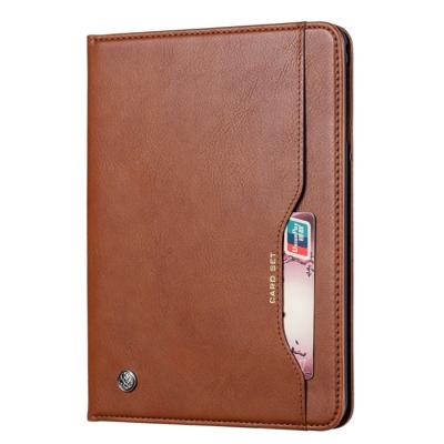 Knead huidtextuur horizontaal Flip lederen case voor iPad 9 7 2018/2017/Air/Air 2/Pro 9 7 met foto frame & houder & kaartsleuven & portemonnee (bruin