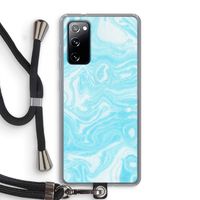 Waterverf blauw: Samsung Galaxy S20 FE / S20 FE 5G Transparant Hoesje met koord
