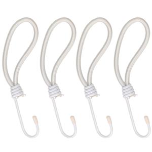 Spanelastiek / tentspanner met haak - 8x stuks - wit - spanners voor spandoek / afdekzeil