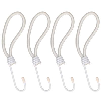 Spanelastiek / tentspanner met haak - 8x stuks - wit - spanners voor spandoek / afdekzeil