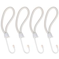Spanelastiek / tentspanner met haak - 8x stuks - wit - spanners voor spandoek / afdekzeil Spanelastiek / tentspanner met haak - 8x stuks - wit - spanners voor spandoek / afdekzeil
