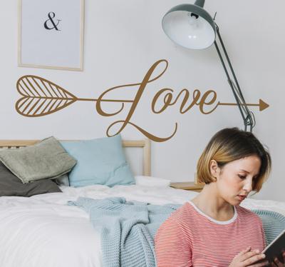 Tekst muursticker pijl liefde