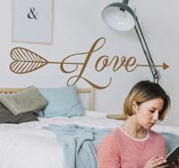 Tekst muursticker pijl liefde