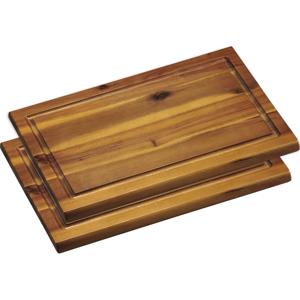 Kesper Acacia houten snijplank - 2x - 21 x 32 cm - Keuken benodigdheden - Groente/Fruit/Vlees